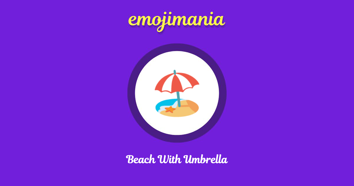 Beach With Umbrella Emoji copy and paste