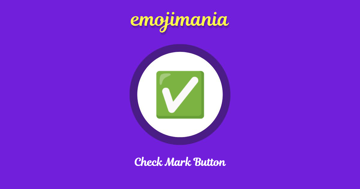 Check Mark Button Emoji copy and paste