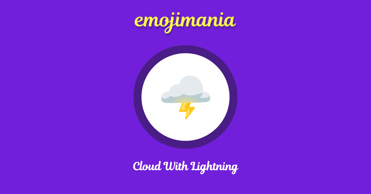 Cloud With Lightning Emoji copy and paste