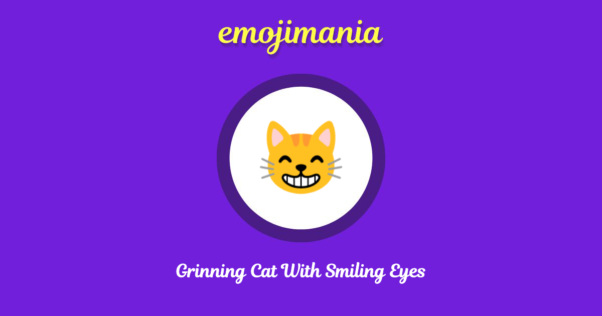 Grinning Cat With Smiling Eyes Emoji copy and paste