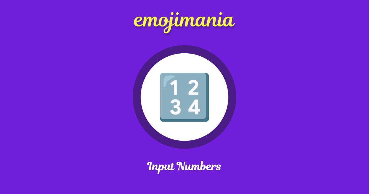 Input Numbers Emoji copy and paste