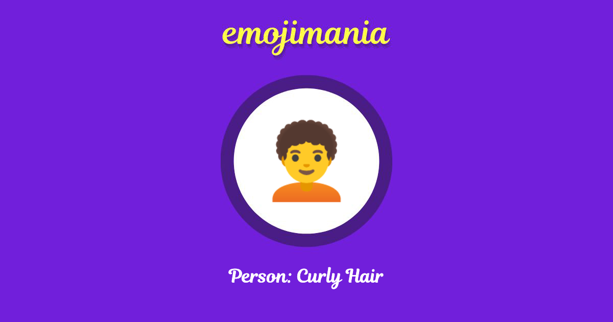 Person: Curly Hair Emoji copy and paste