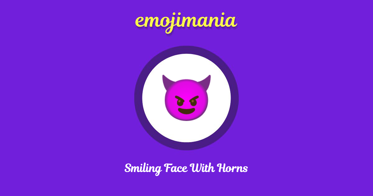 Smiling Face With Horns Emoji copy and paste