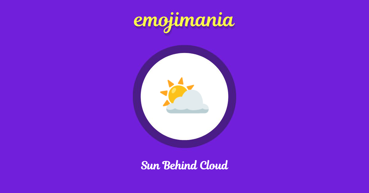 Sun Behind Cloud Emoji copy and paste