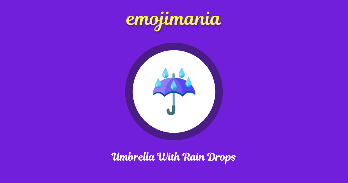 Umbrella With Rain Drops Emoji copy and paste