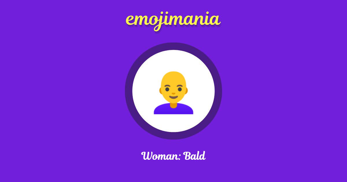 Woman: Bald Emoji copy and paste