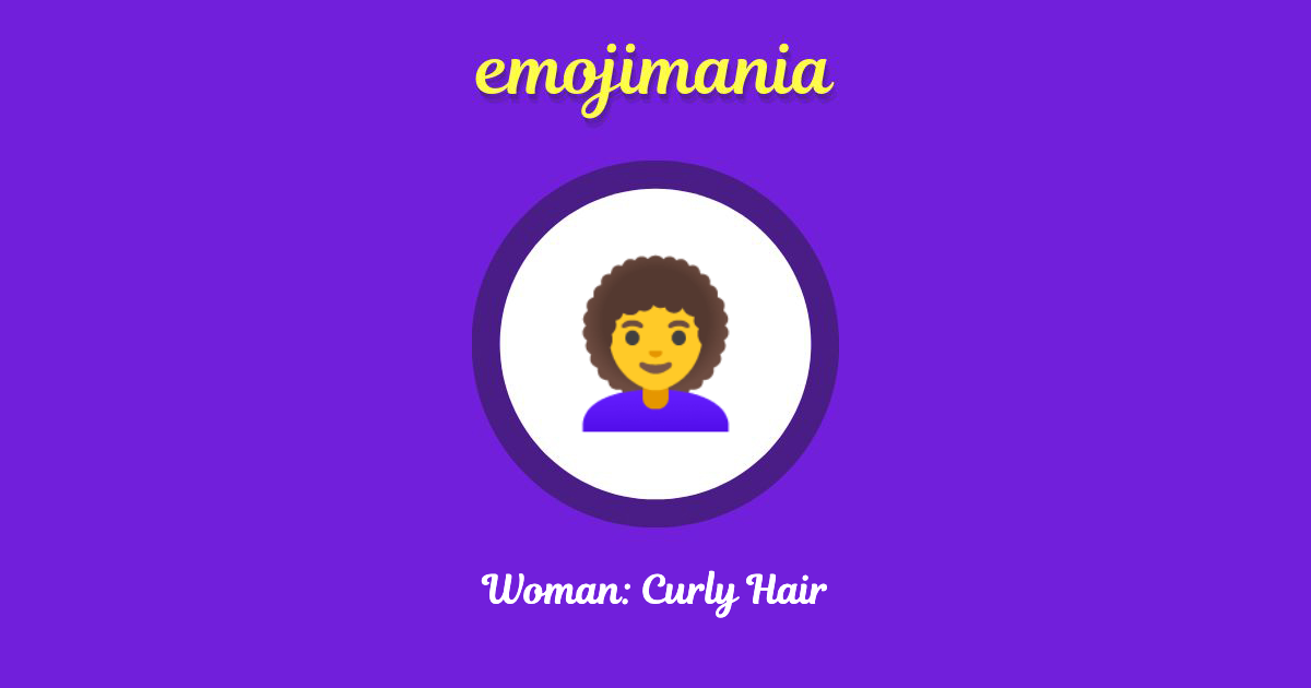Woman: Curly Hair Emoji copy and paste