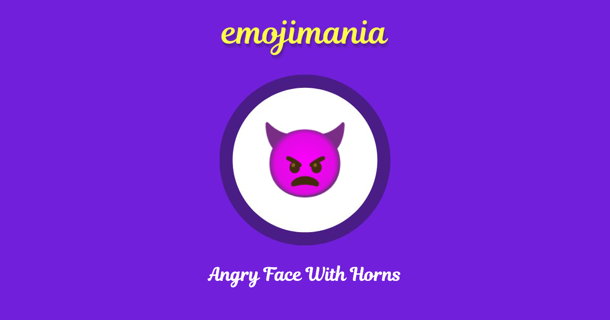 👿 Angry Face With Horns emoji Copy & Paste Emojimania