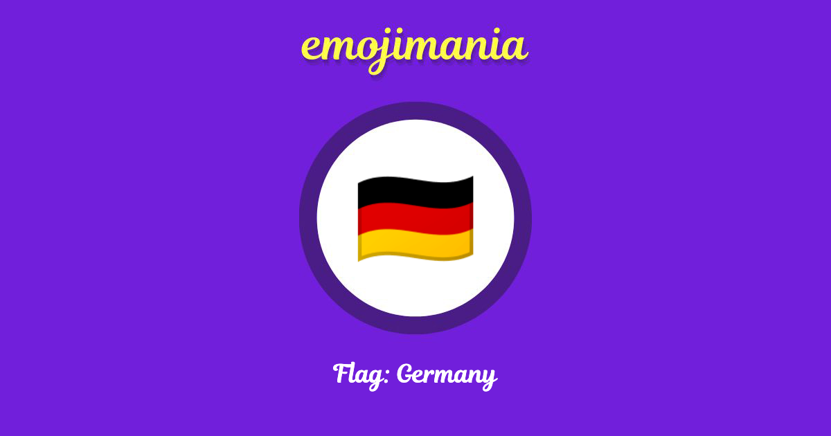 🇩🇪 Flag Germany emoji Copy & Paste Emojimania