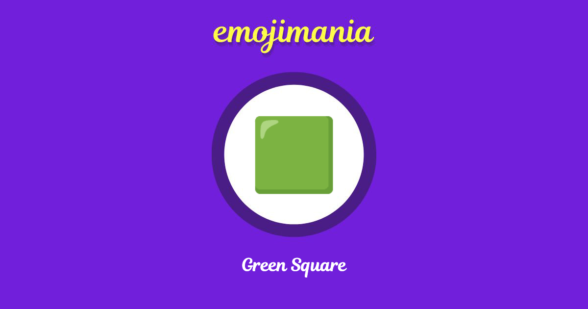 🟩 Green Square emoji Copy & Paste Emojimania