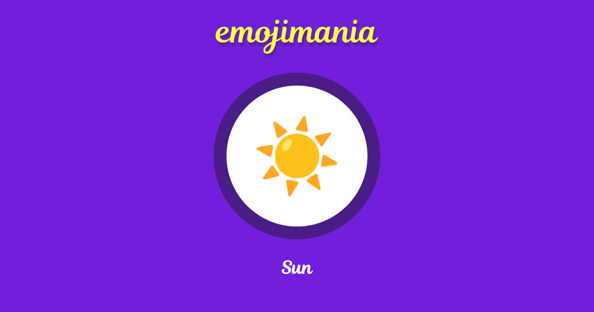 ☀ Sun emoji Copy & Paste - Emojimania
