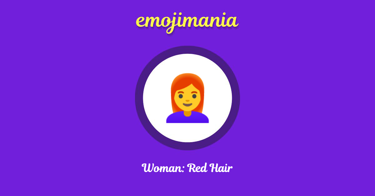 👩‍🦰 Woman: Red Hair Emoji - EmojiTerra - wide 4