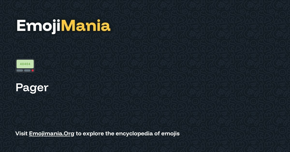 📟️ Pager Meaning, Combos & Copy paste - EmojiMania